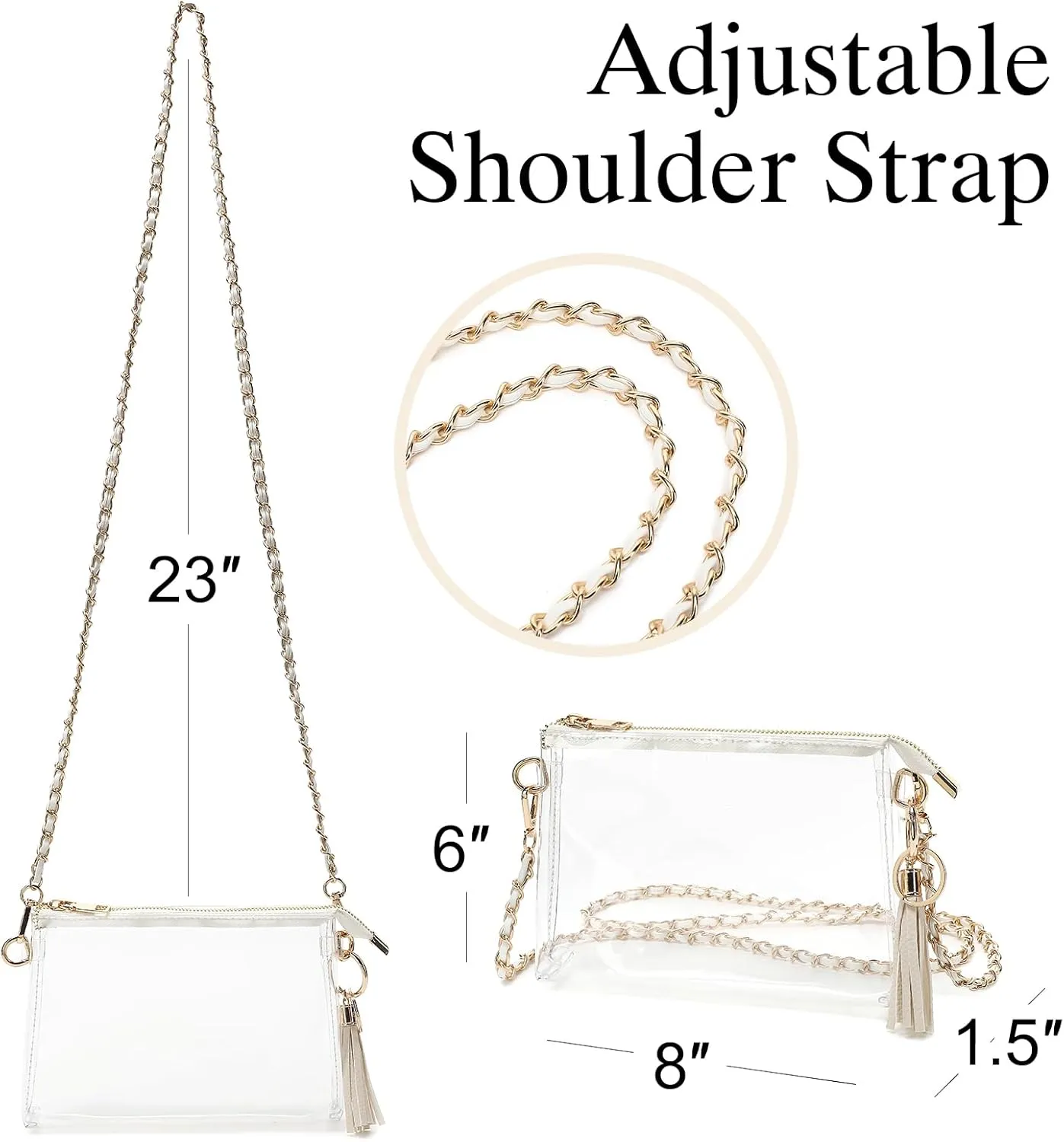 Clear Purse for Concert Sport, Stadium Approved Clear Crossbody Handbag for Women Graduation Ceremony Gym