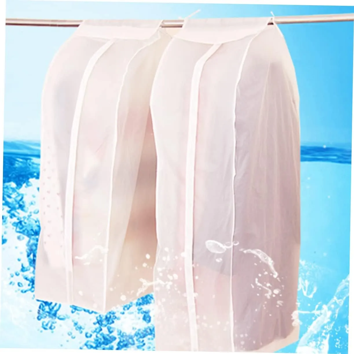 Clothing Dust Cover Bag 1pc White 60x30x90cm Anti-crease Suit Storage Bag Zipper