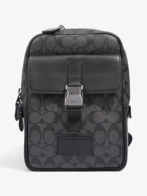 Coach Track Pack Black Coated Canvas