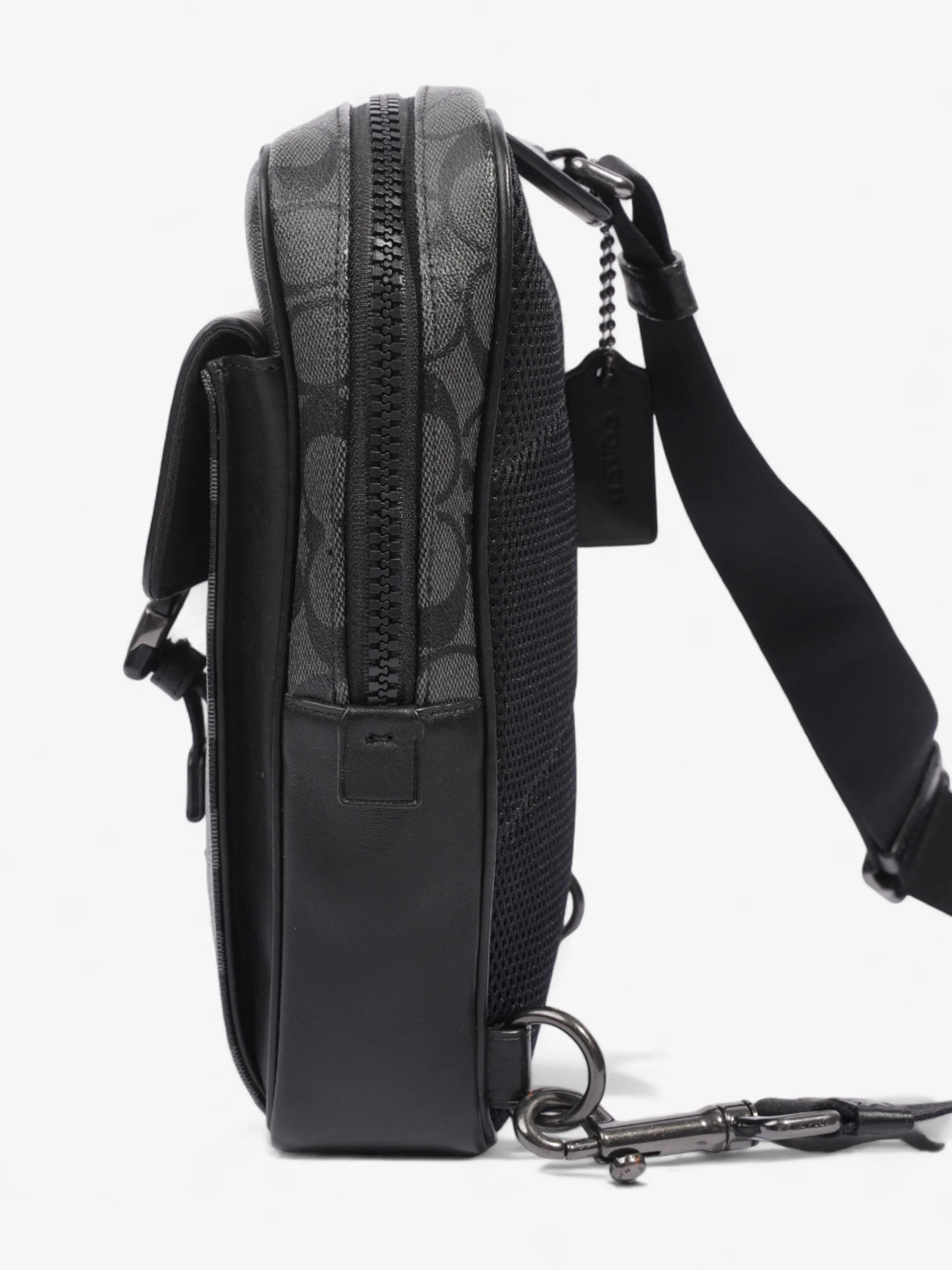 Coach Track Pack Black Coated Canvas