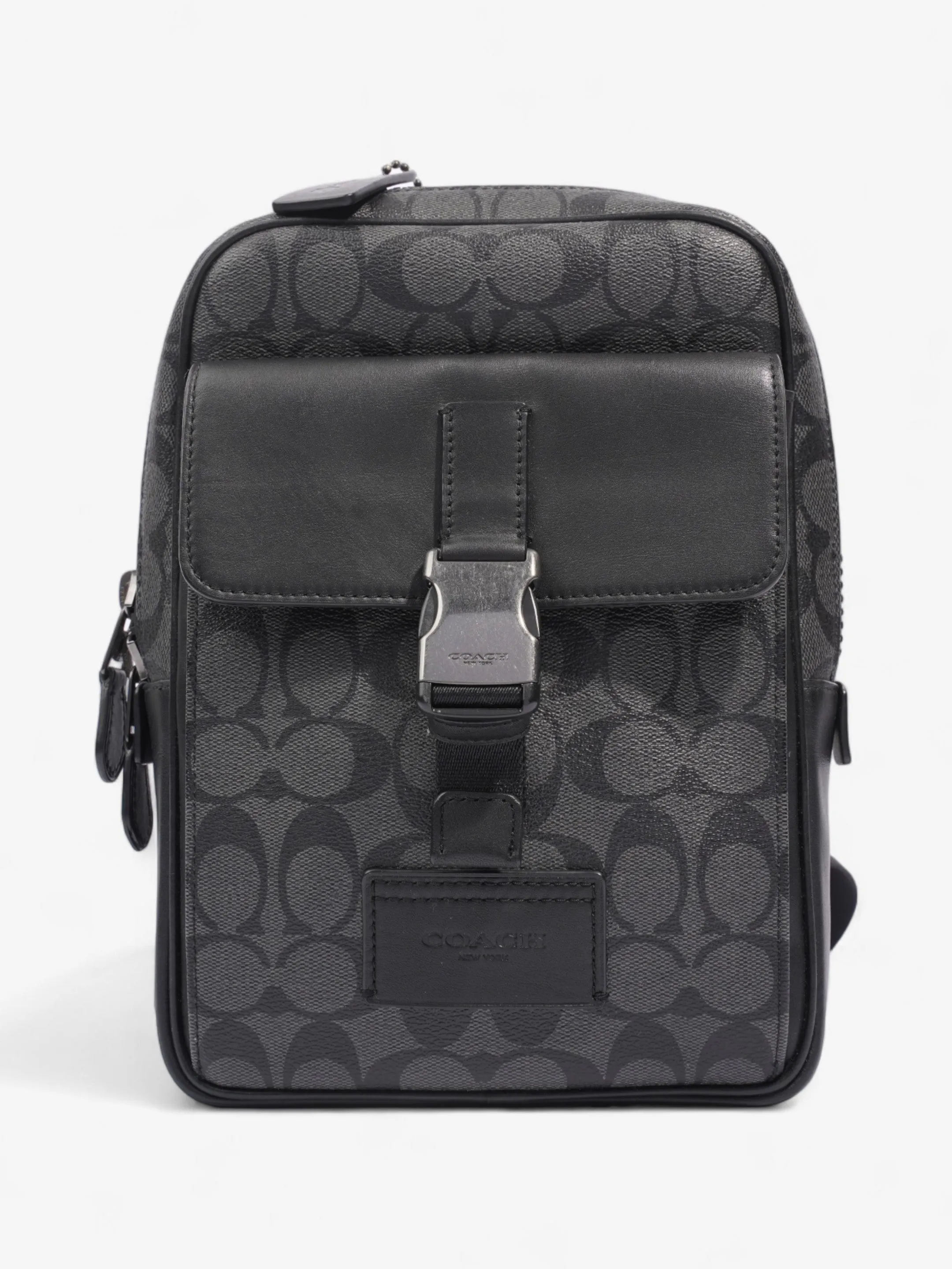 Coach Track Pack Black Coated Canvas