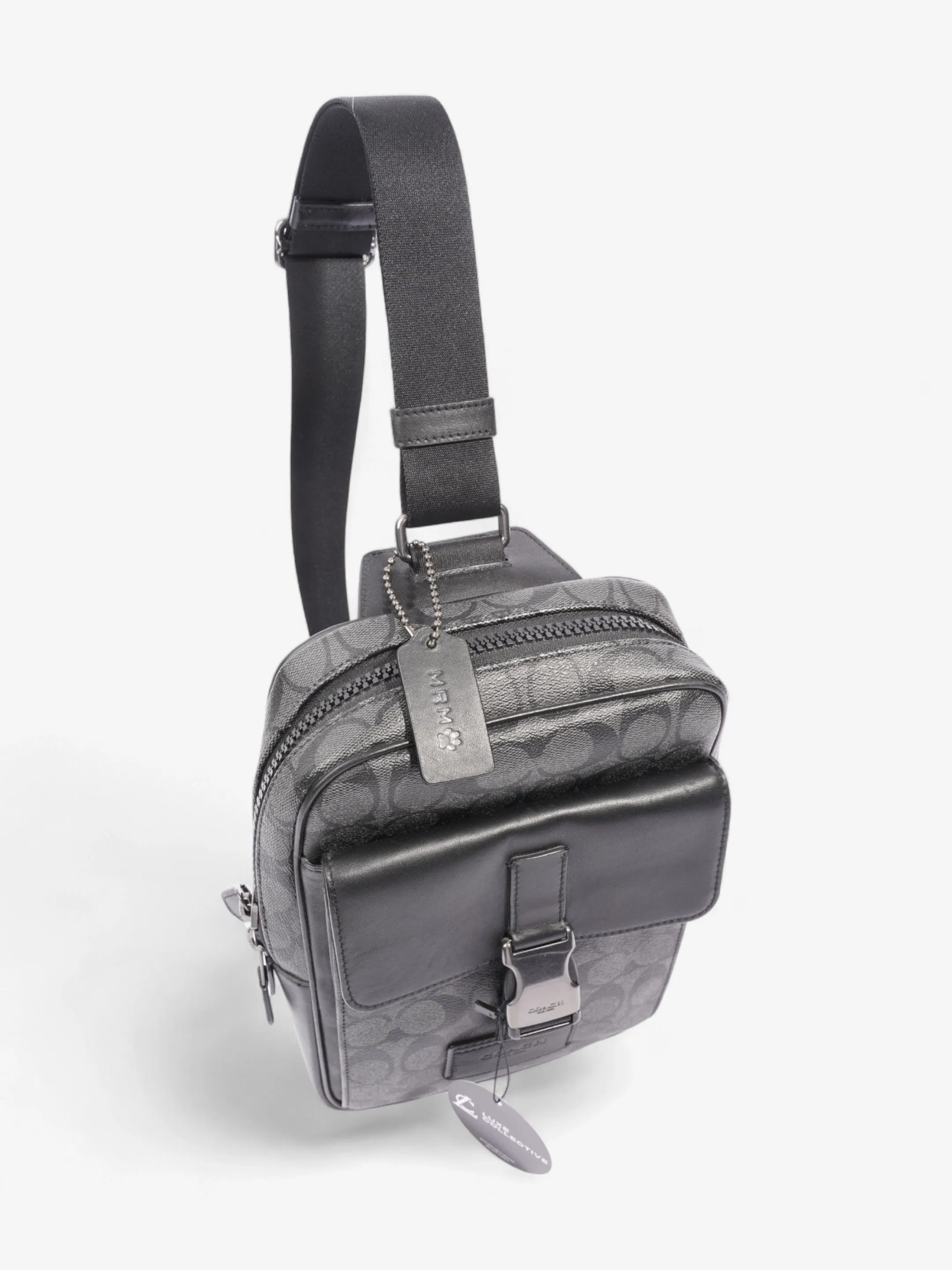 Coach Track Pack Black Coated Canvas