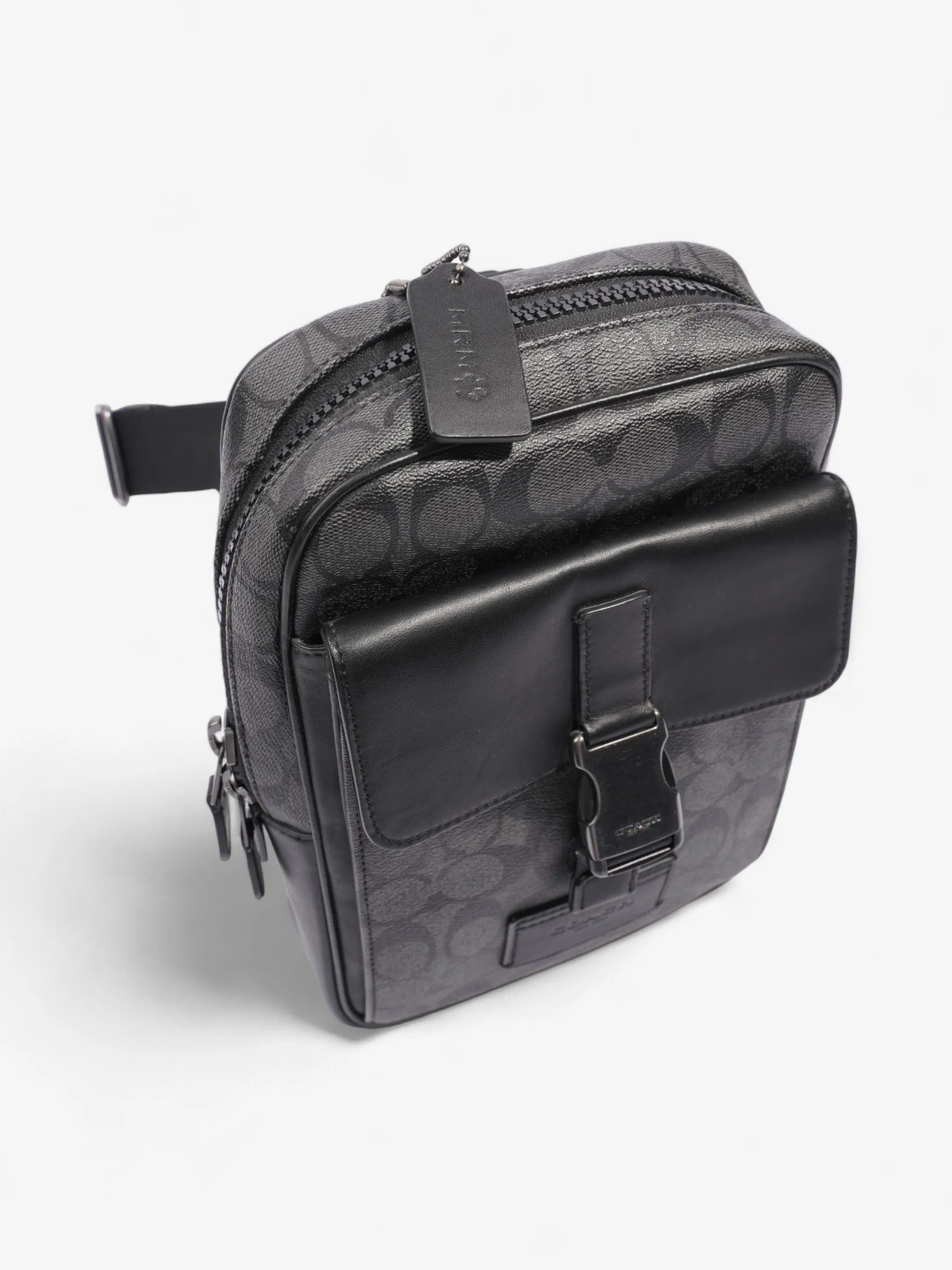 Coach Track Pack Black Coated Canvas