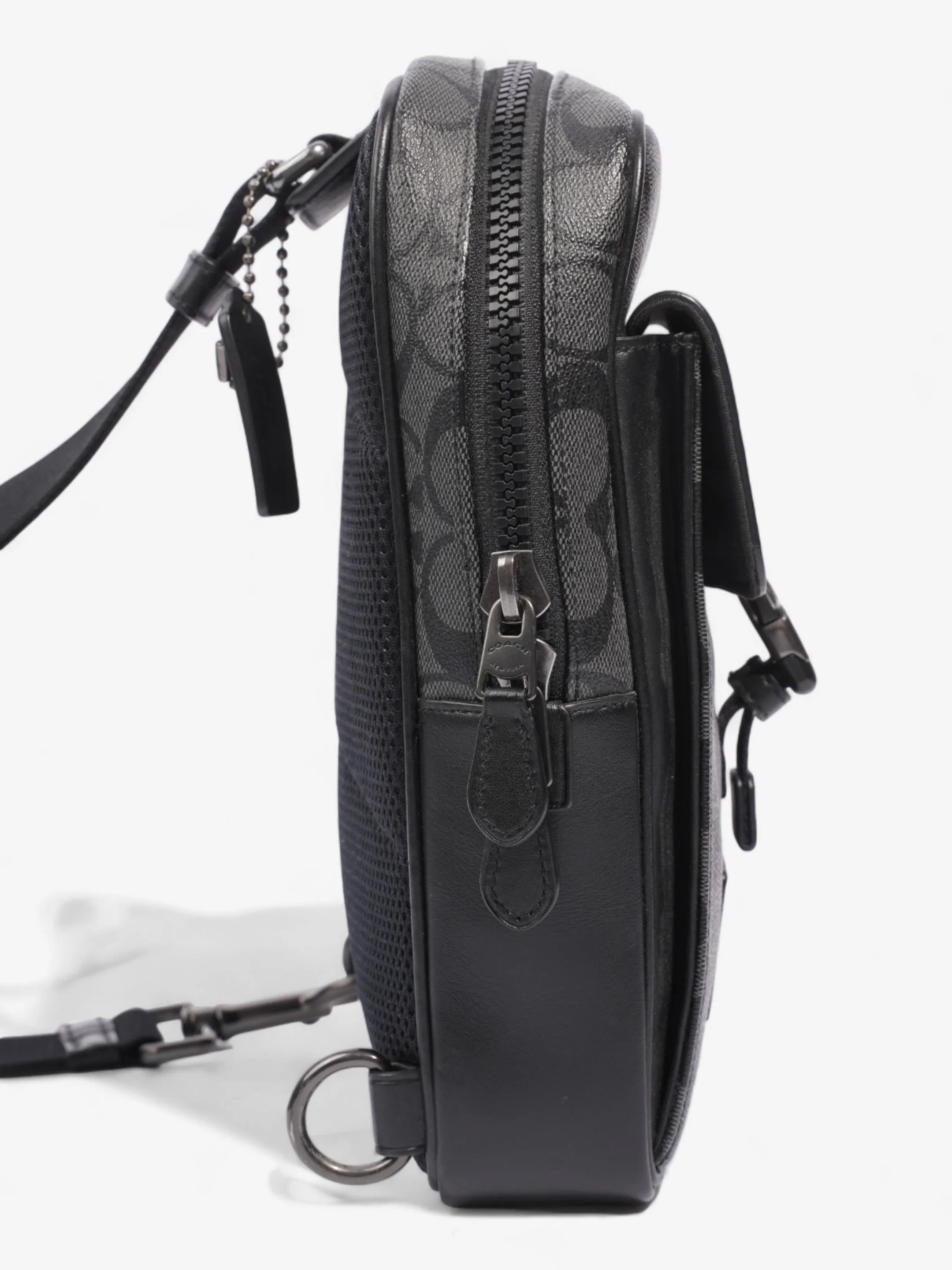 Coach Track Pack Black Coated Canvas