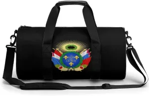 Coat of Arms of France Gym Bag Sports Duffle Bags for Men Women Travel Swimming Fitness with Shoe And Wet Compartment