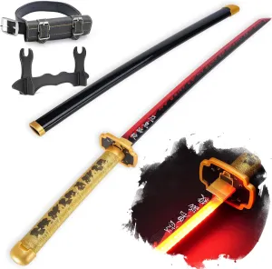 Cold Blade Light Up Sword Demon Sword - Rechargeable, 40 Inch Plastic Anime Replica Light Up Katana with Belt & Stand - Anime Sword with Authentic Design