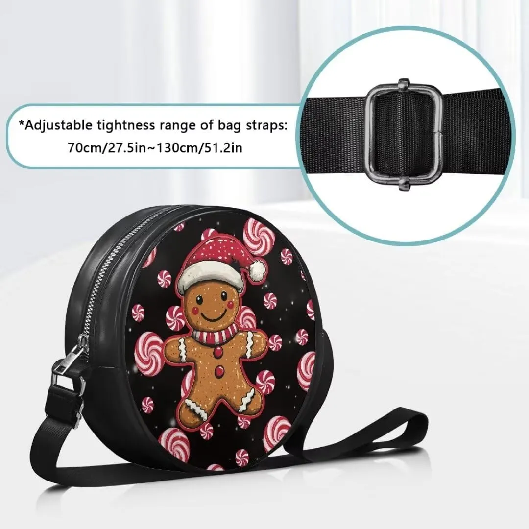 Coldinair Dog Paw Shoulder Bag for Women Leather Crossbody Shoulder Handbags Circle Crossbody Purse Small Tote Satchel