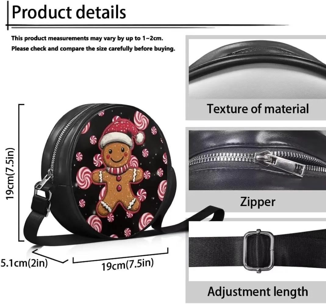 Coldinair Dog Paw Shoulder Bag for Women Leather Crossbody Shoulder Handbags Circle Crossbody Purse Small Tote Satchel