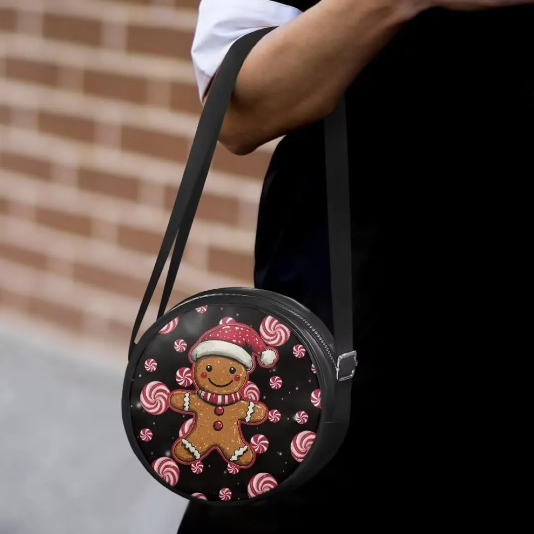 Coldinair Dog Paw Shoulder Bag for Women Leather Crossbody Shoulder Handbags Circle Crossbody Purse Small Tote Satchel
