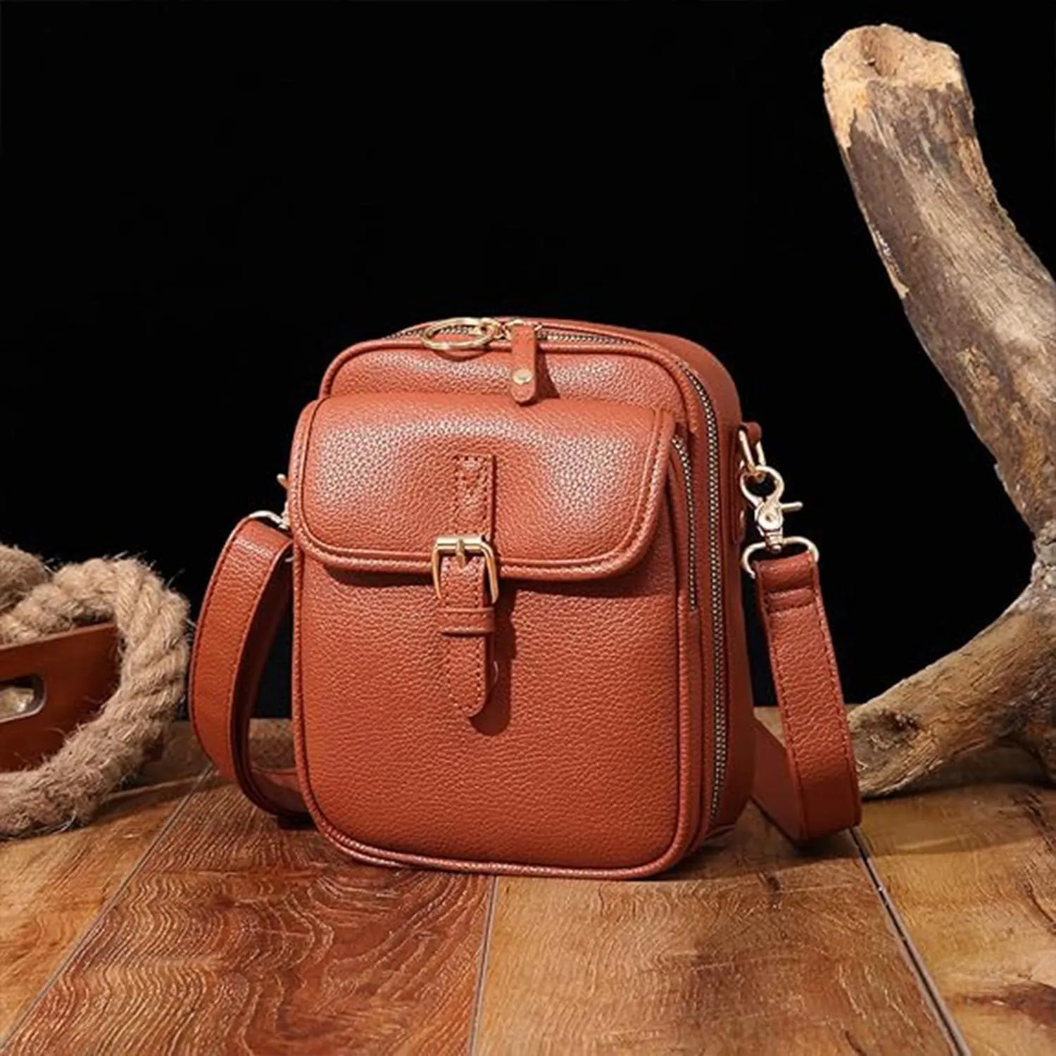 Collaboraten1 Crossbody Leather Bag, Urvashi Crossbody Bag for Women, Women's Anti-Theft Vintage Shoulder Messenger Bag
