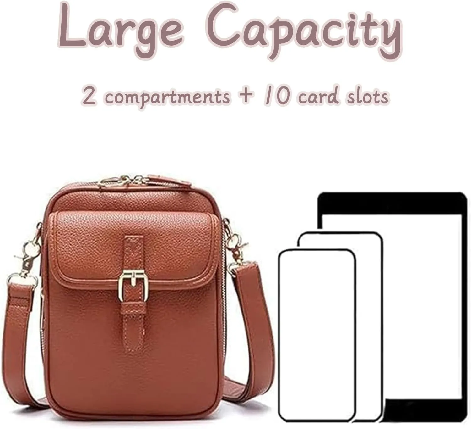 Collaboraten1 Crossbody Leather Bag, Urvashi Crossbody Bag for Women, Women's Anti-Theft Vintage Shoulder Messenger Bag