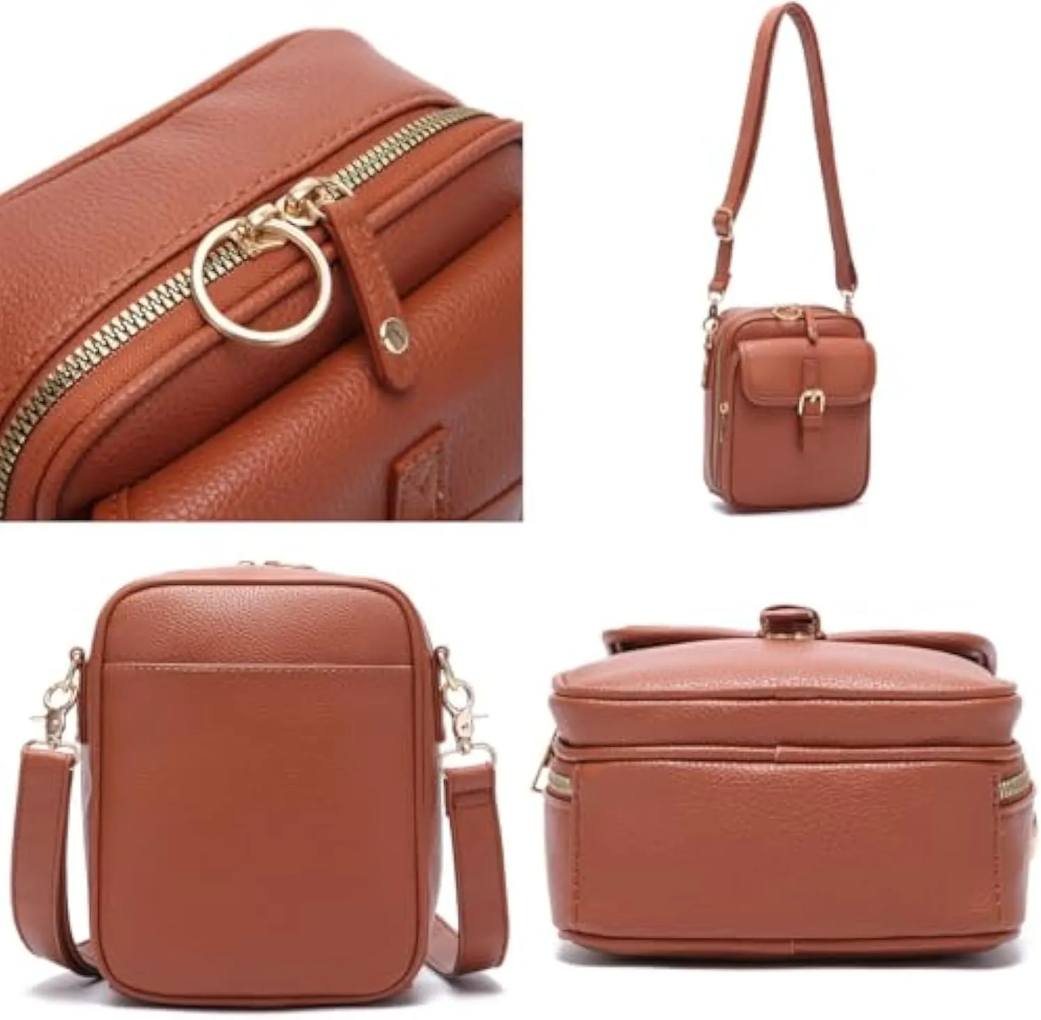 Collaboraten1 Crossbody Leather Bag,Large Capacity Collaborten Crossbody Bag for Women with 10 Card RFID