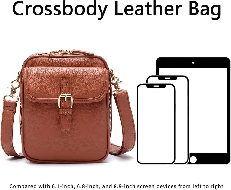 Collaboraten1 Crossbody Leather Bag,Large Capacity Collaborten Crossbody Bag for Women with 10 Card RFID