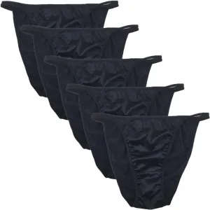 Colorful Star 5 Pack Women's Sexy Satin String Bikini Panties Silky Briefs Underwear