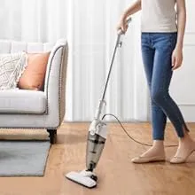 COMFEE ' Vacuum Cleaner 2 in 1 Handheld Stick Cleaner 5M Long Cord Lightweight Powerful 600W 16000Pa Suction 0.5L Large Capacity Excellent Central Filtration System for Car Home Kitchen Hair- White