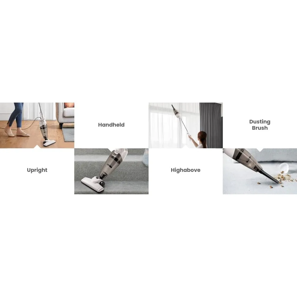 COMFEE ' Vacuum Cleaner 2 in 1 Handheld Stick Cleaner 5M Long Cord Lightweight Powerful 600W 16000Pa Suction 0.5L Large Capacity Excellent Central Filtration System for Car Home Kitchen Hair- White
