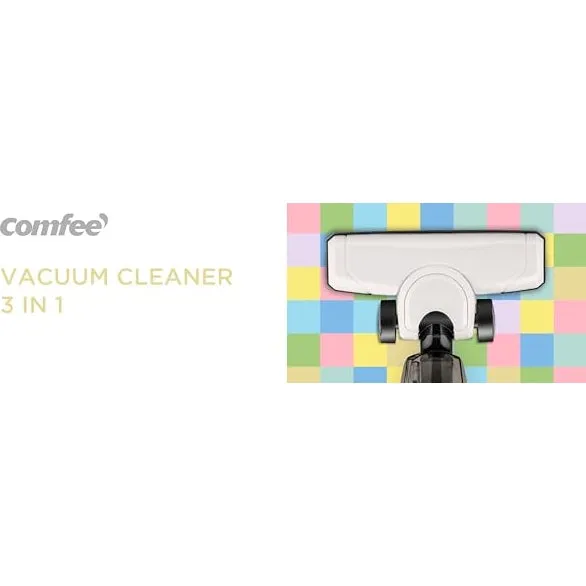 COMFEE ' Vacuum Cleaner 2 in 1 Handheld Stick Cleaner 5M Long Cord Lightweight Powerful 600W 16000Pa Suction 0.5L Large Capacity Excellent Central Filtration System for Car Home Kitchen Hair- White