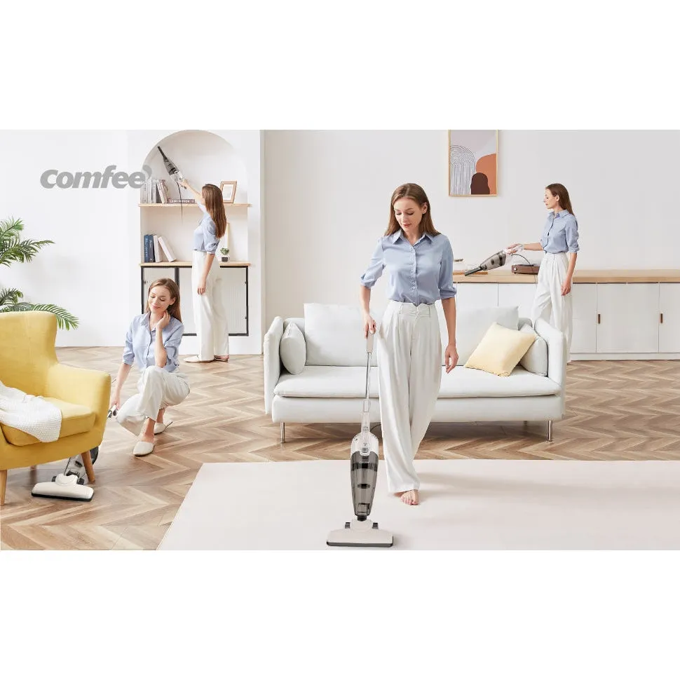 COMFEE ' Vacuum Cleaner 2 in 1 Handheld Stick Cleaner 5M Long Cord Lightweight Powerful 600W 16000Pa Suction 0.5L Large Capacity Excellent Central Filtration System for Car Home Kitchen Hair- White