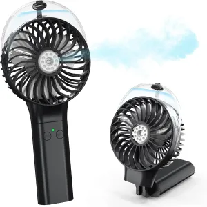 COMLIFE Portable Handheld Misting Fan, 3000mAh Rechargeable Battery Operated Spray Water Mist Fan, Foldable Mini Personal Fan for Travel, Makeup, Home, Office, Camping, Outdoors