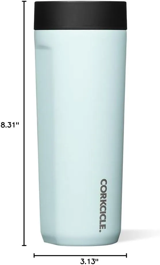Corkcicle Commuter Cup Travel Mug with 360° Sip Lid, Gloss Powder Blue, 17 oz – Insulated Coffee Mug with Lid Keeps Beverages Cold 18 Hours, Hot 5 Hours – Cupholder Friendly & Spill-Proof Slim Tumbler