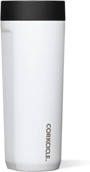 Corkcicle Commuter Cup Travel Mug with 360° Sip Lid, Gloss White, 17 oz – Insulated Coffee Mug with Lid Keeps Beverages Cold 18 Hours, Hot 5 Hours – Cupholder Friendly & Spill-Proof Slim Tumbler