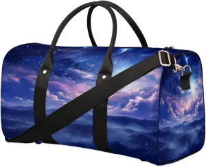 Cosmic Starry Sky Travel Duffel Bag, Space Nebula Sports Gym Bag, Foldable Weekender Overnight Tote Bag Carry on Luggage Handbag for Yoga Workout
