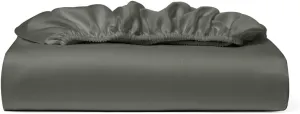 Cosy House Collection 100% Rayon Derived from Bamboo Fitted Sheet - Cooling, Breathable, Silky Soft Deep Pocket Bottom Sheet (King, Grey)