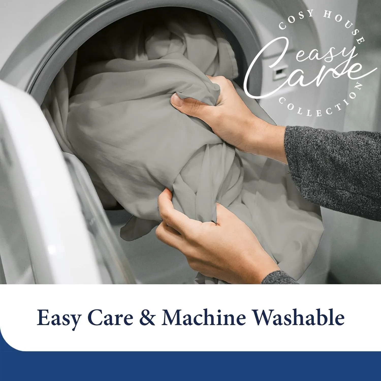 Cosy House Collection 100% Rayon Derived from Bamboo Fitted Sheet - Cooling, Breathable, Silky Soft Deep Pocket Bottom Sheet (King, Grey)