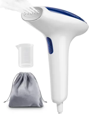 CPWORLD Steamer for Clothes, Portable Mini Travel Garment Steamer, 20-Second Fast Heat-up, Strong Penetrating Steam, Handheld Steamer, Water Cup and Storage Bag Included, for Home and Travel(Blue)