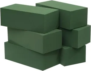Crafare 6pc Wet Fresh Floral Foam Blocks Green Florist Foam Bricks 8.9(L) X 3.9(W) X 3(H) for Spring Fresh Flower Arrangement and Crafts Supply