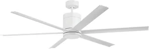 Craftmade TTE65W6 Tate 65" Outdoor Ceiling Fan with Optional Light Kit and Remote Control, White