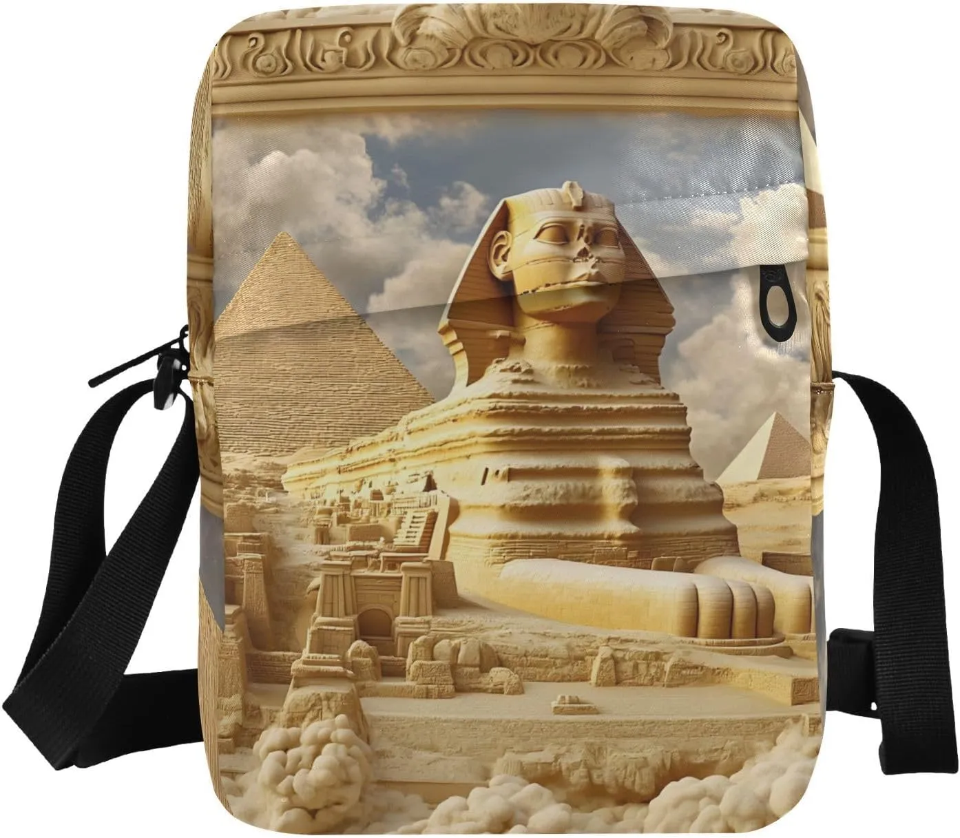 Crossbody Bag Purse Egypt Landscape Print for Women Men, Small Shoulder Pouch with Adjustable Strap 6.6×2.5×9.4 IN
