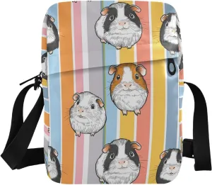 Crossbody Bag Purse Guinea Pigs Print for Women Men, Small Shoulder Pouch with Adjustable Strap 6.6×2.5×9.4 IN