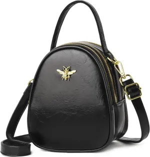 Crossbody Bags for Women, Small PU Leather Shoulder Bag with 3 Zipper Pockets,Cell Phone Wallet, Stylish Messenger Purse