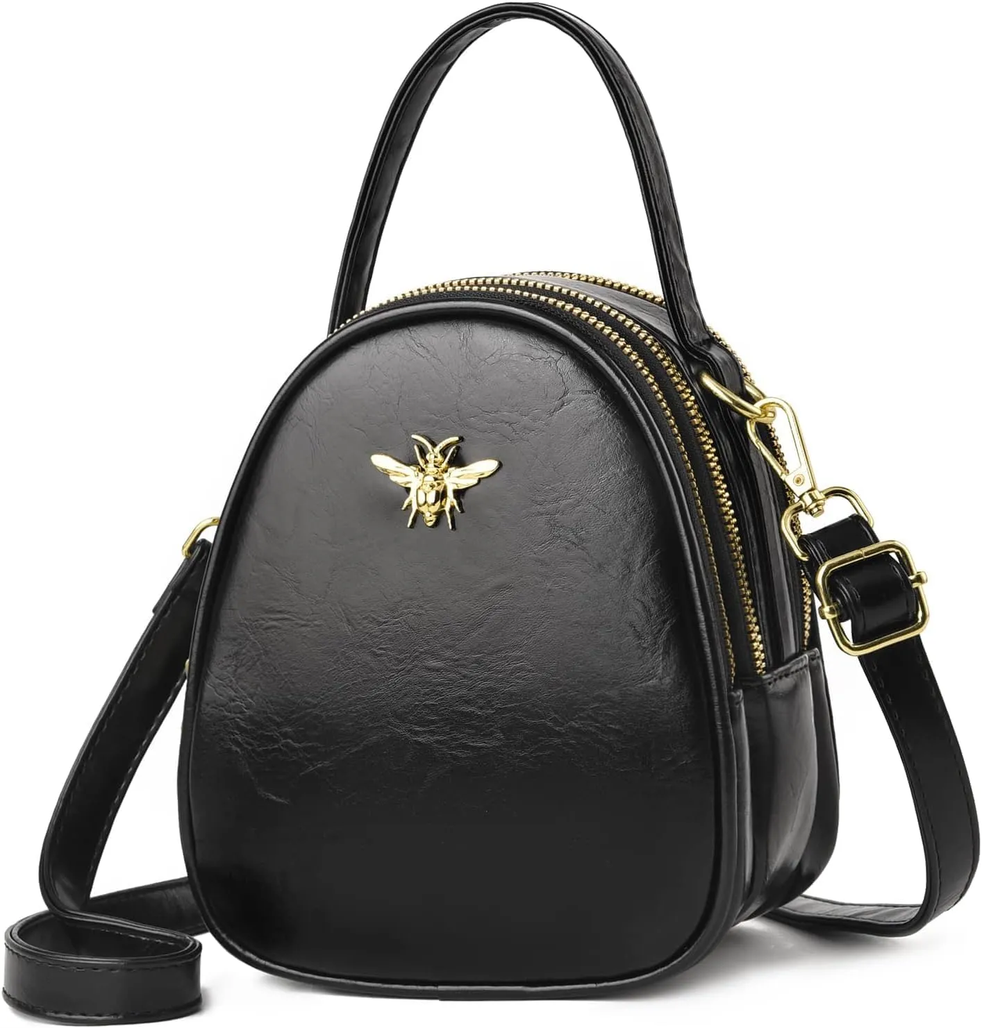 Crossbody Bags for Women, Small PU Leather Shoulder Bag with 3 Zipper Pockets,Cell Phone Wallet, Stylish Messenger Purse