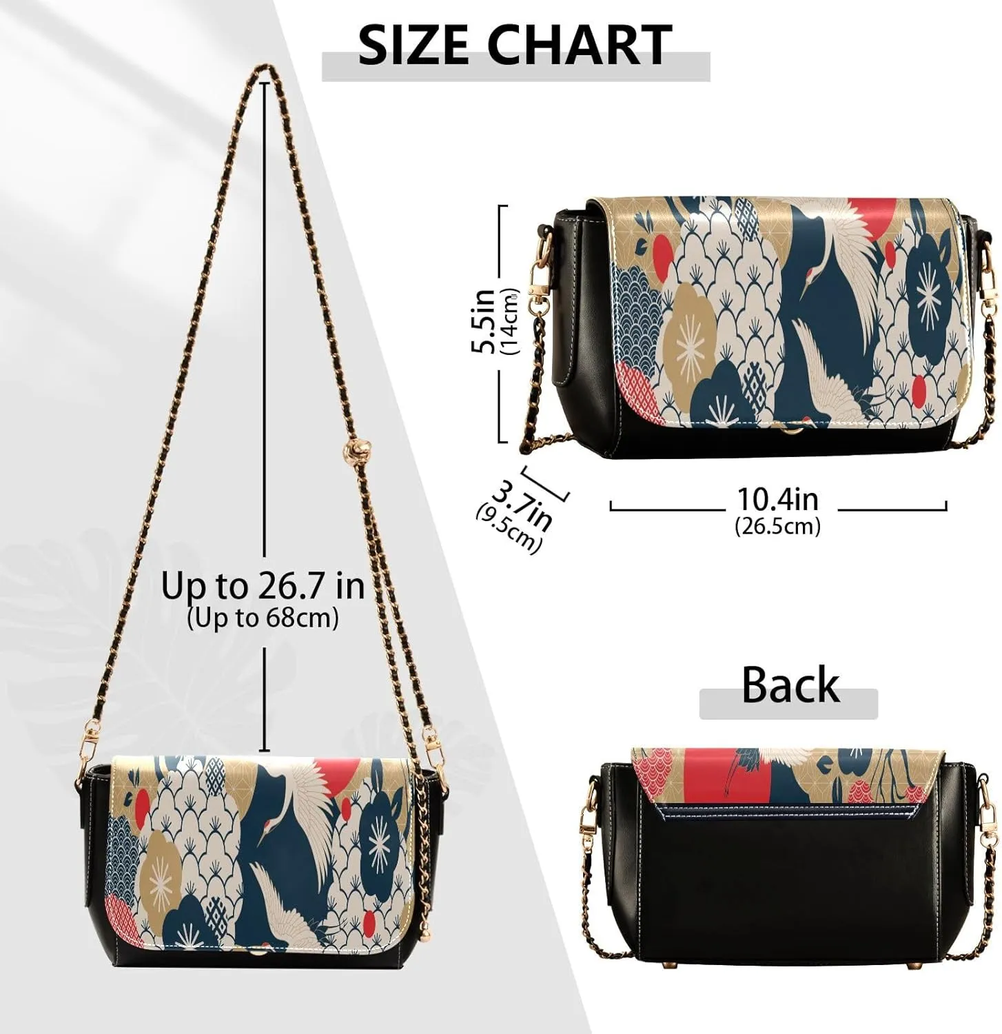 Crossbody Bags for Women Trendy Women's Black Shoulder Bag Small PU Leather Flap Cross Body Bag Handbags
