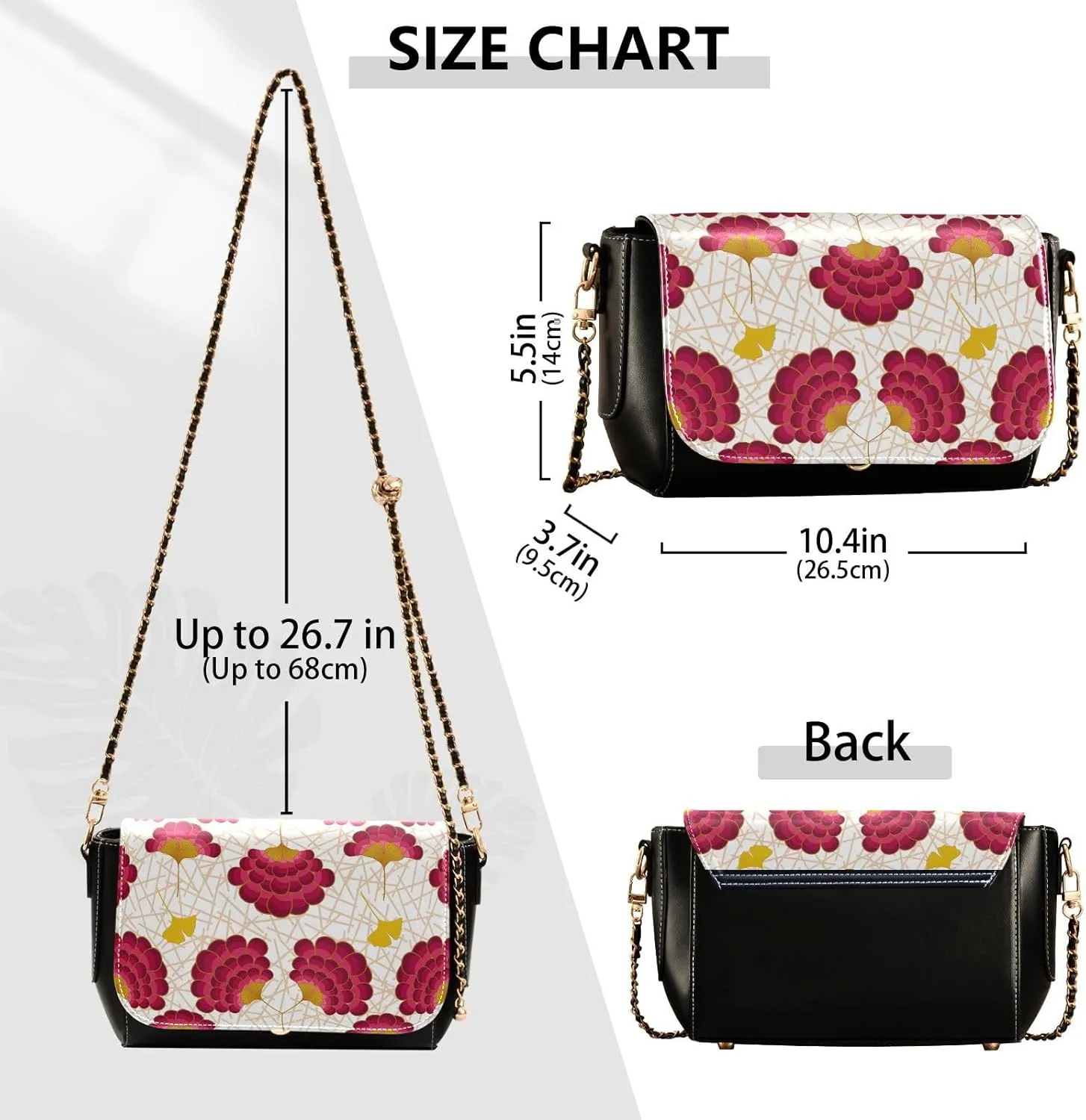Crossbody Bags for Women Trendy Women's Black Shoulder Bag Small PU Leather Flap Cross Body Bag Handbags