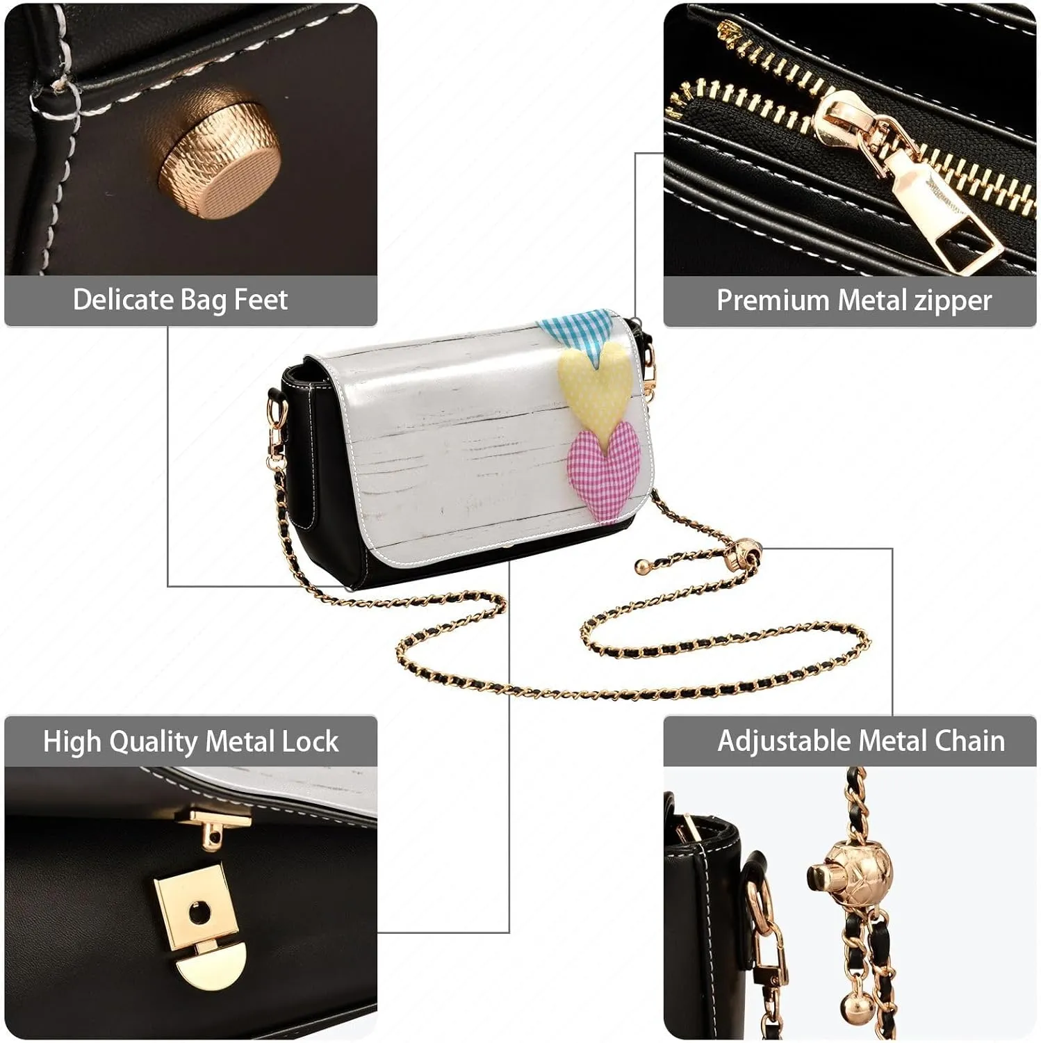 Crossbody Bags for Women Trendy Women's Black Shoulder Bag Small PU Leather Flap Cross Body Bag Handbags