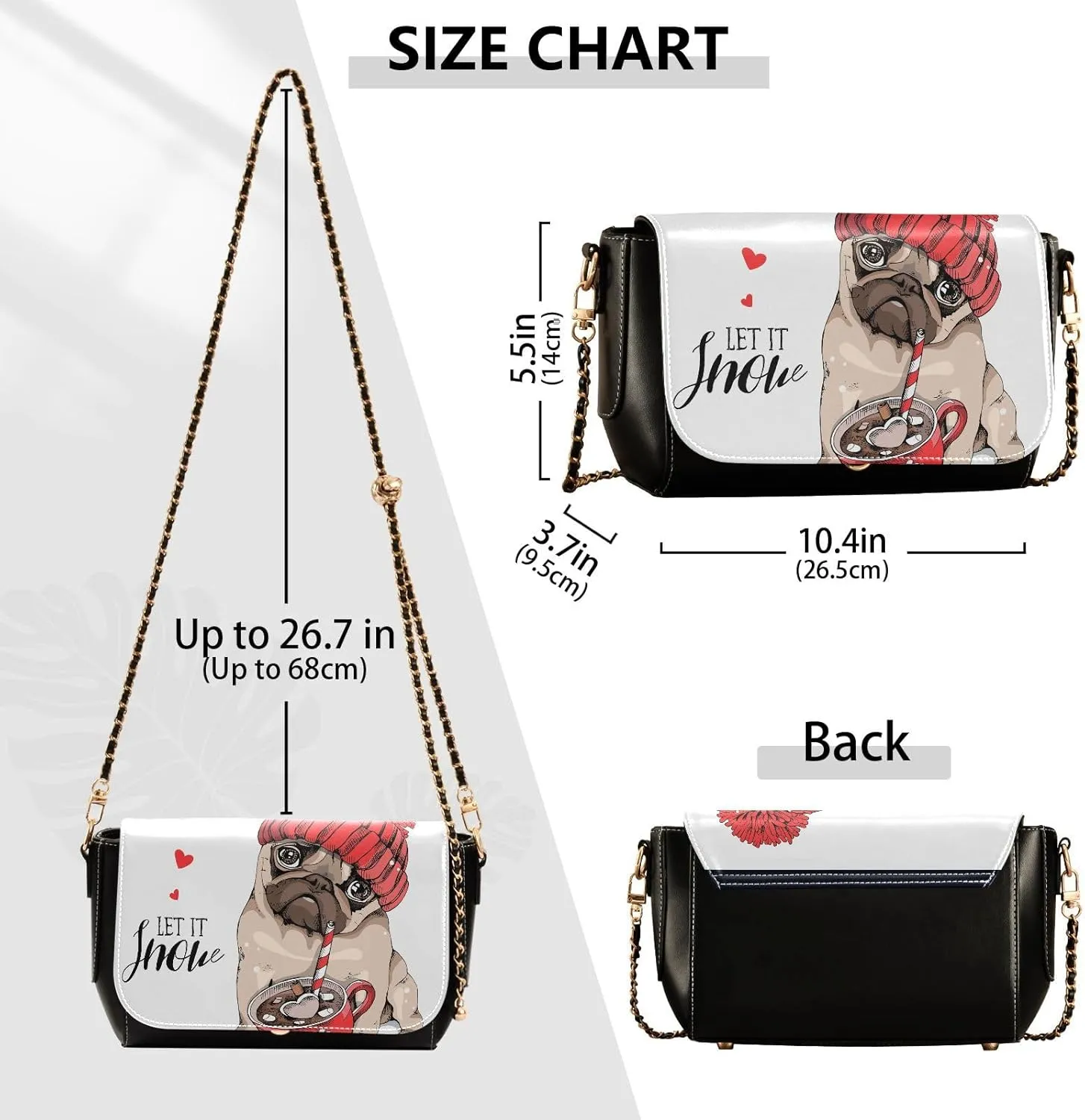 Crossbody Bags for Women Trendy Women's Black Shoulder Bag Small PU Leather Flap Cross Body Bag Handbags