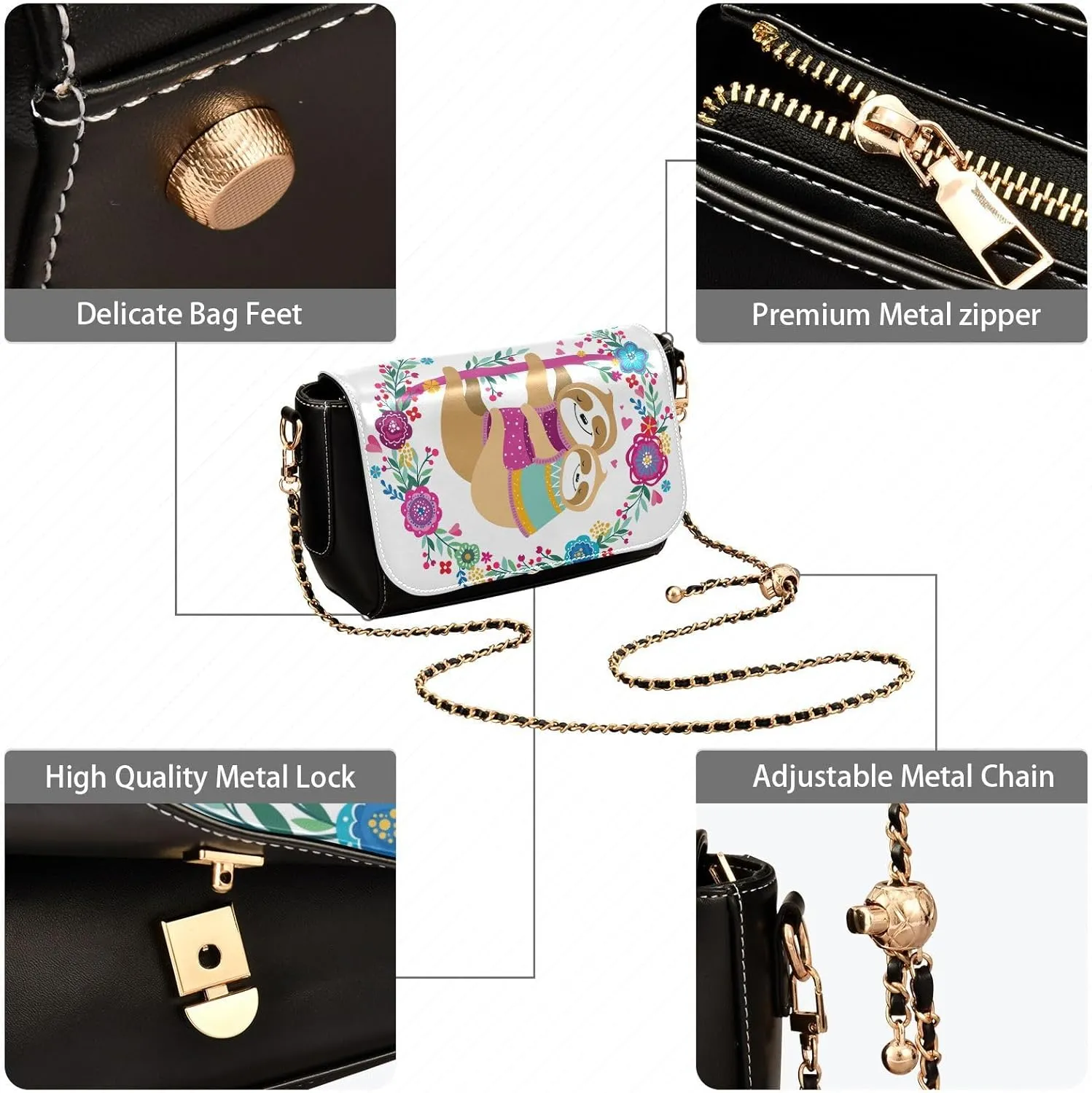 Crossbody Bags for Women Trendy Women's Black Shoulder Bag Small PU Leather Flap Cross Body Bag Handbags