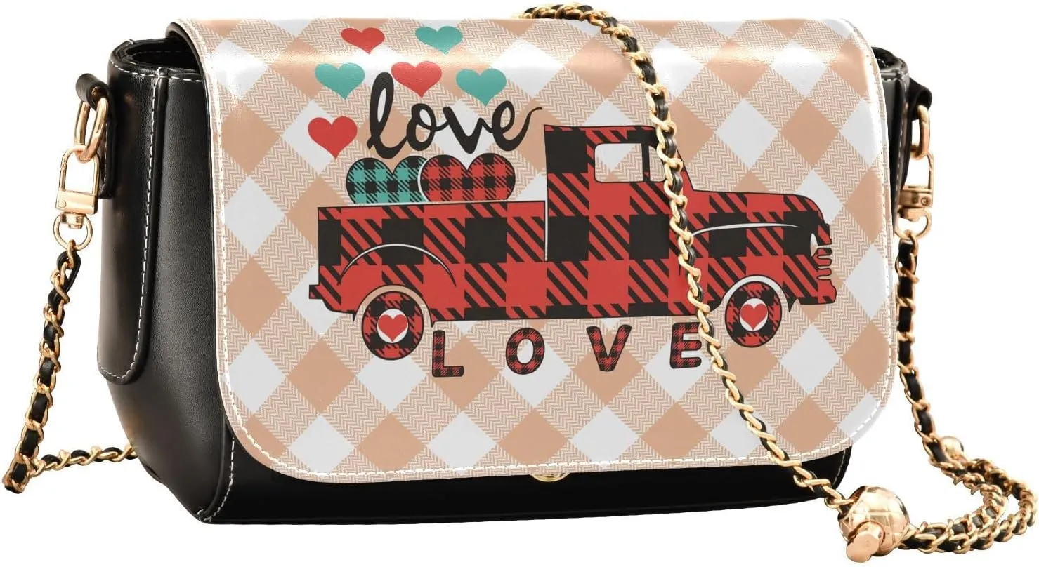 Crossbody Bags for Women Trendy Women's Black Shoulder Bag Small PU Leather Flap Cross Body Bag Handbags