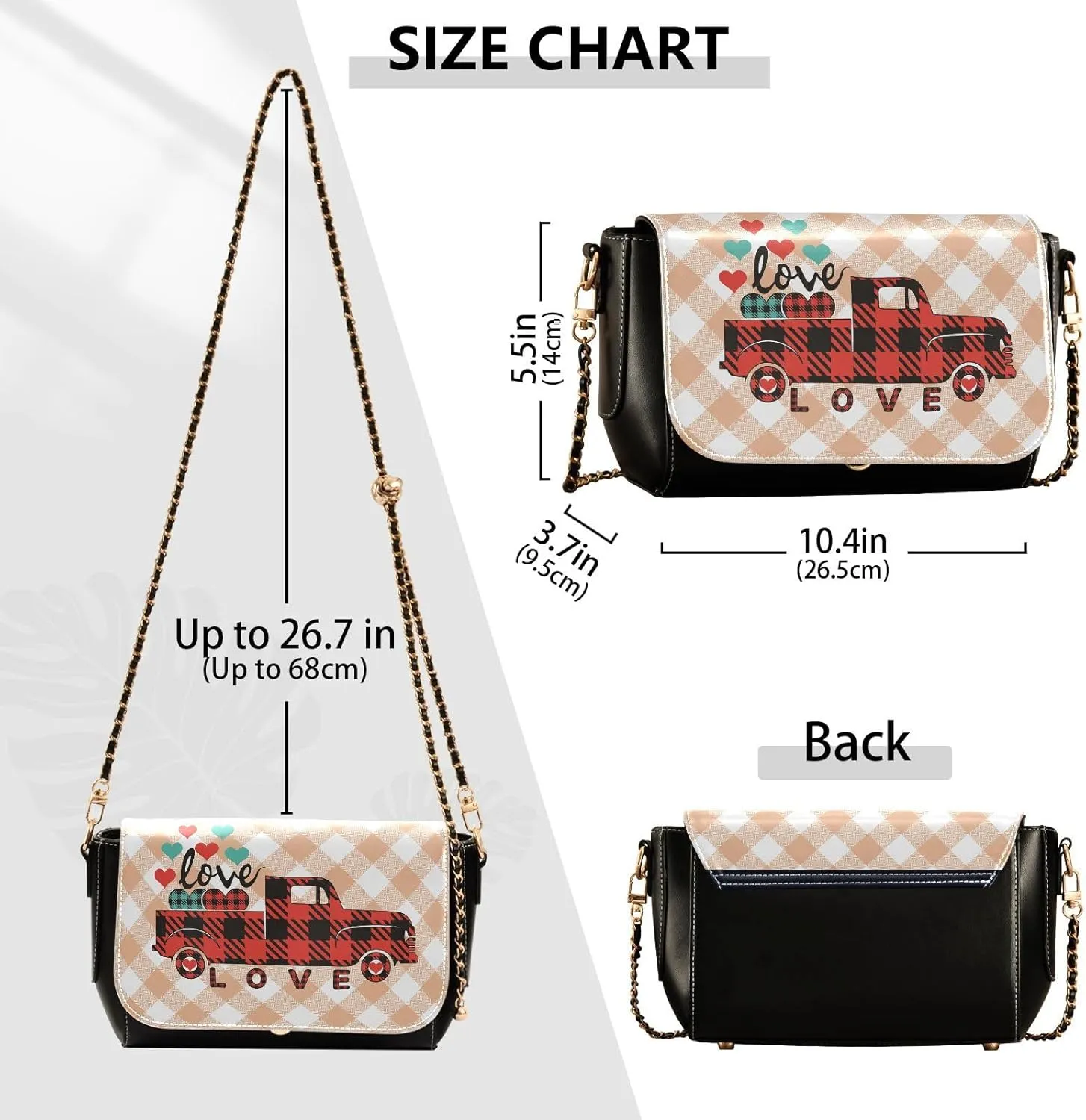 Crossbody Bags for Women Trendy Women's Black Shoulder Bag Small PU Leather Flap Cross Body Bag Handbags