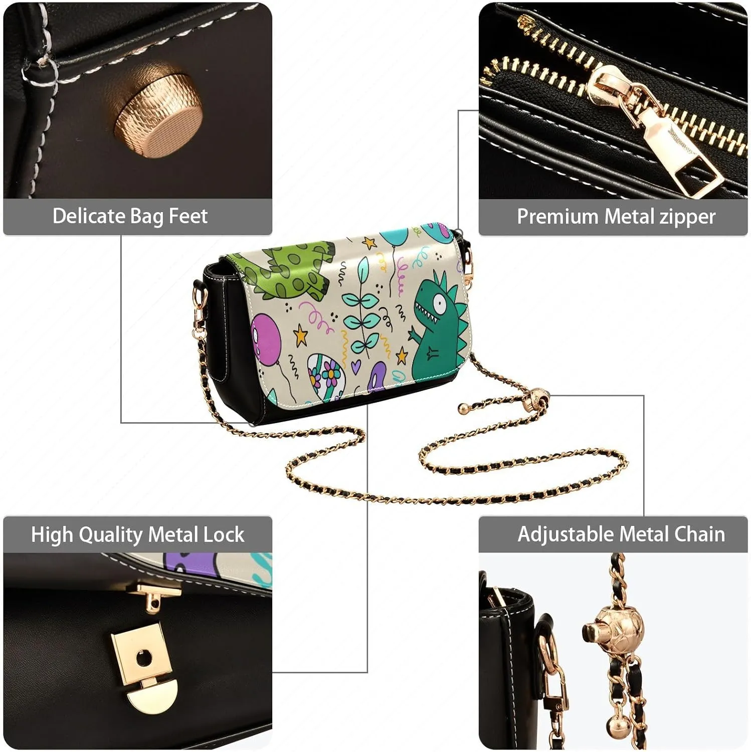 Crossbody Bags for Women Trendy Women's Black Shoulder Bag Small PU Leather Flap Cross Body Bag Handbags