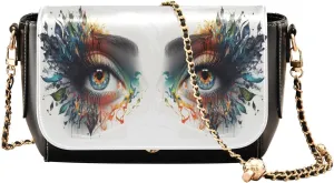 Crossbody Bags for Women Trendy Women's Black Shoulder Bag Small PU Leather Flap Cross Body Bag Handbags