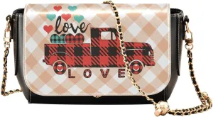 Crossbody Bags for Women Trendy Women's Black Shoulder Bag Small PU Leather Flap Cross Body Bag Handbags
