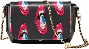 Crossbody Bags for Women Trendy Women's Black Shoulder Bag Small PU Leather Flap Cross Body Bag Handbags