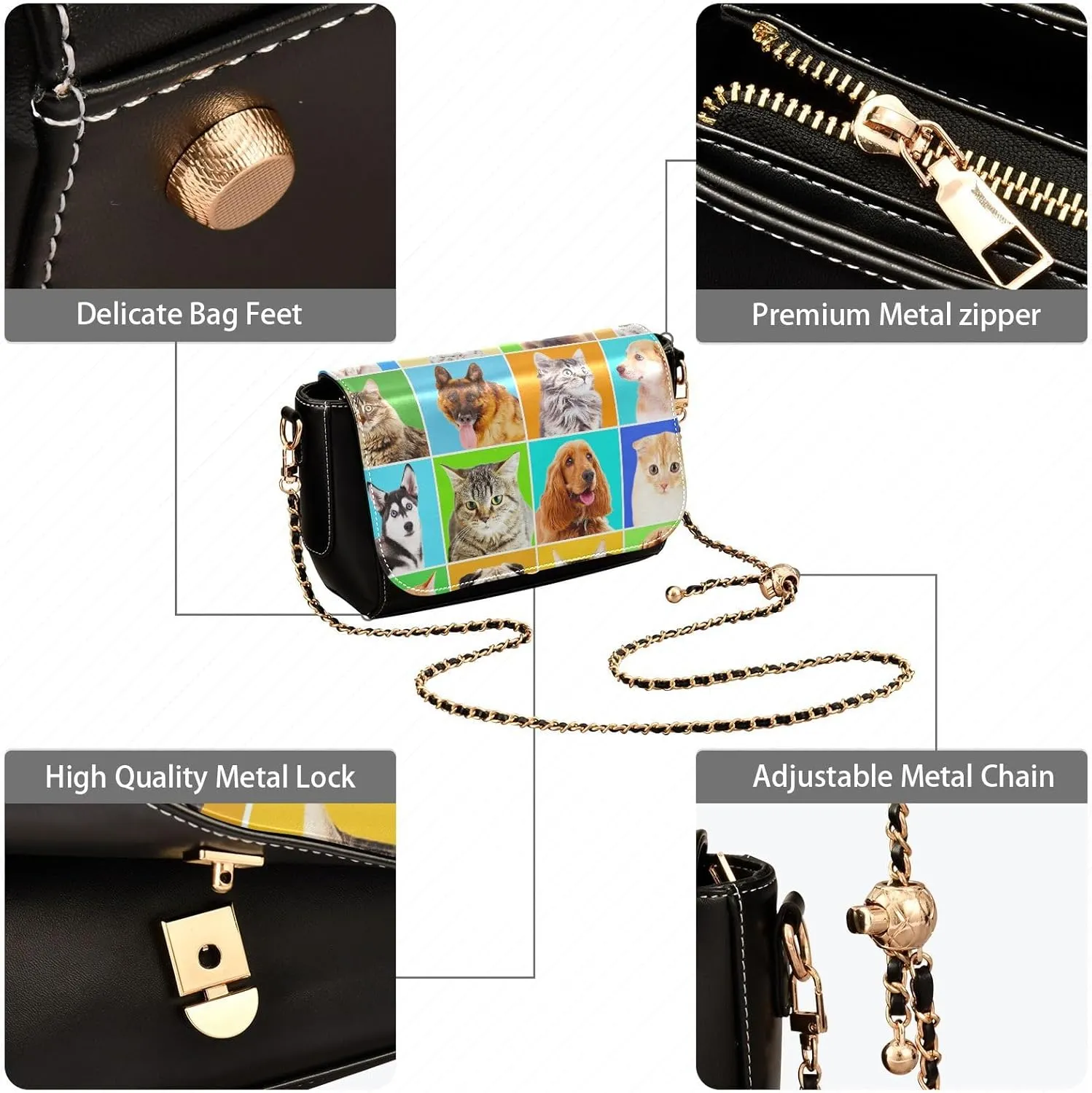 Crossbody Bags for Women Trendy Women's Black Shoulder Bag Small PU Leather Flap Cross Body Bag Handbags