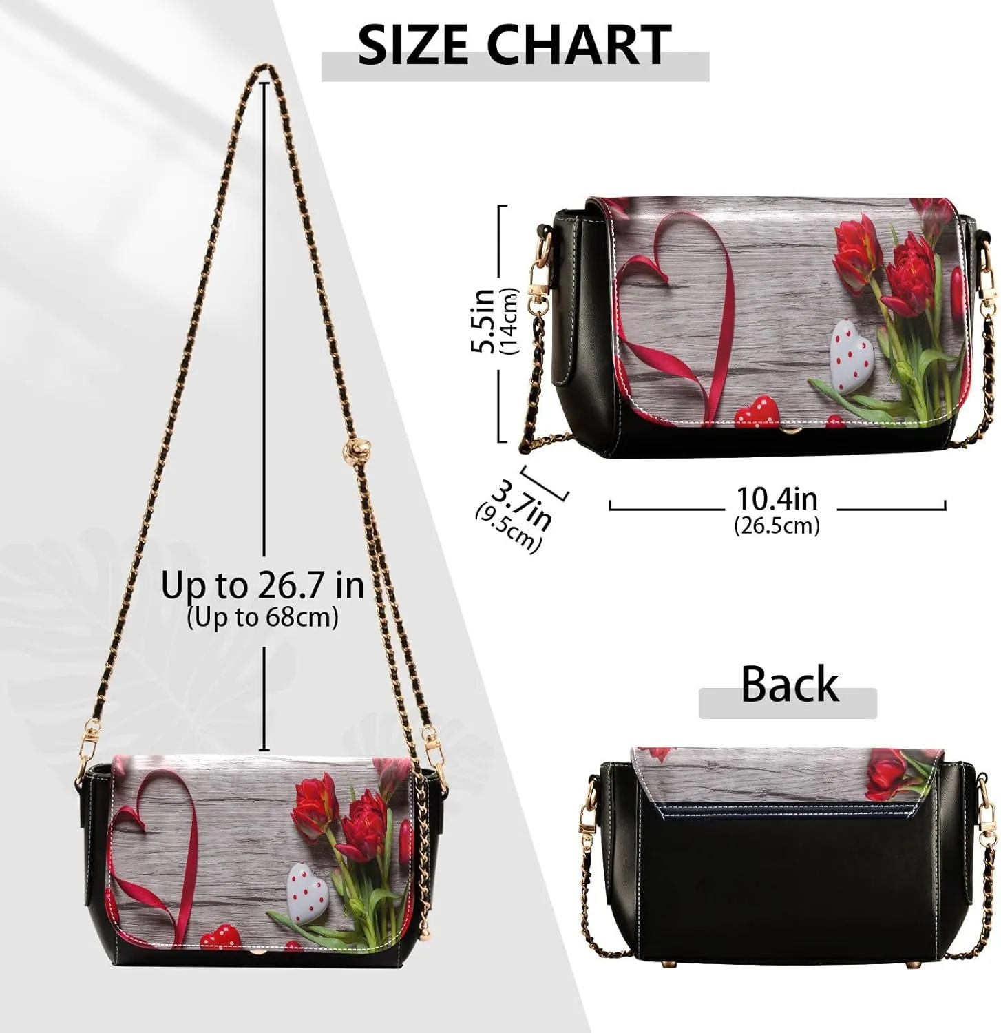 Crossbody Bags for Women Trendy Women's Black Shoulder Bag Small PU Leather Flap Cross Body Bag Handbags