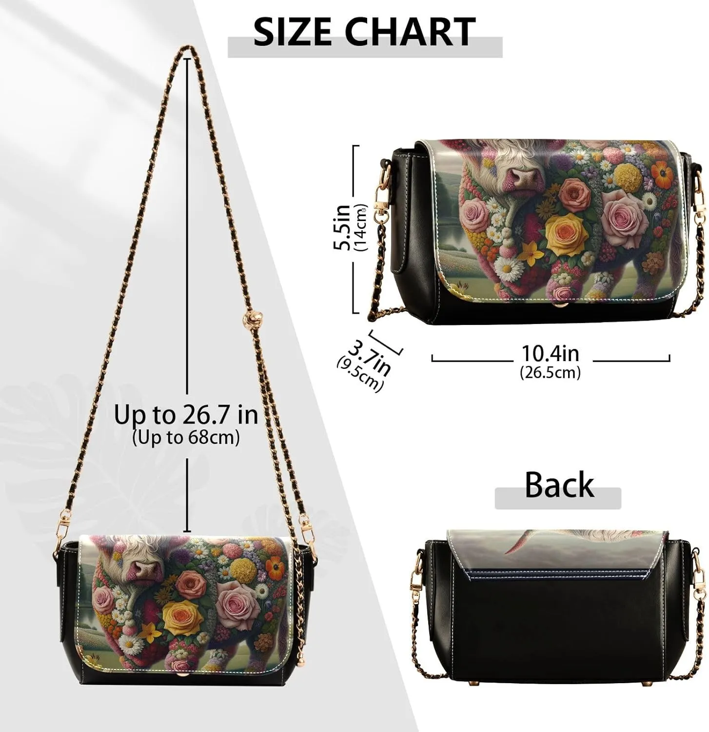 Crossbody Bags for Women Trendy Women's Black Shoulder Bag Small PU Leather Flap Cross Body Bag Handbags