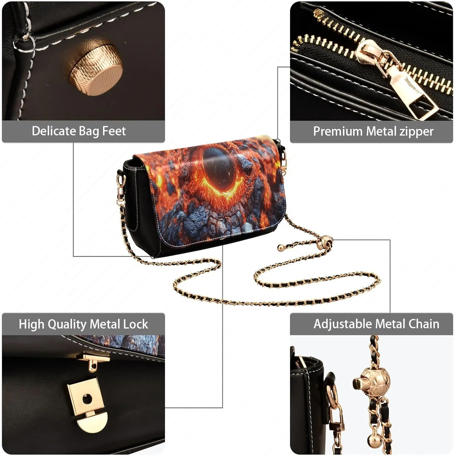 Crossbody Bags for Women Trendy Women's Black Shoulder Bag Small PU Leather Flap Cross Body Bag Handbags